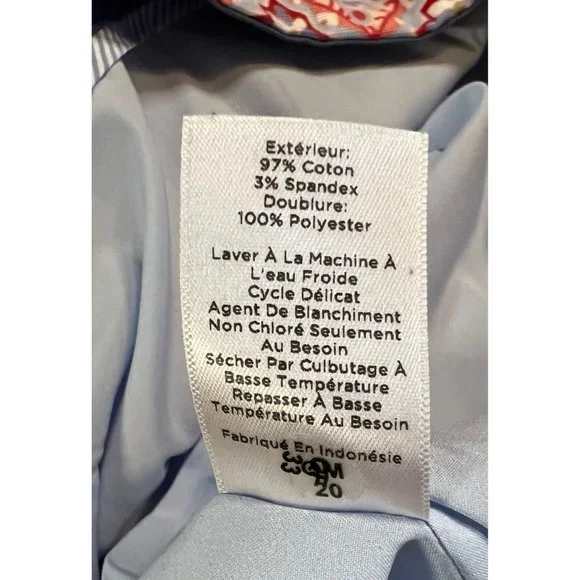 Talbots Knee Length Pattern Fully Lined Skirt Red White Blue Womens Size 4 - Picture 5 of 7